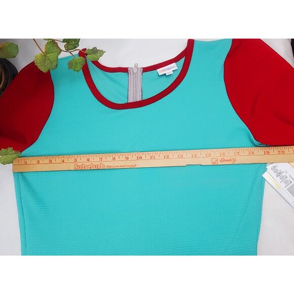 NWT LuLaRoe Amelia XL Dress Red Green Zippered Pockets Womens Size Christmas - Picture 9 of 10